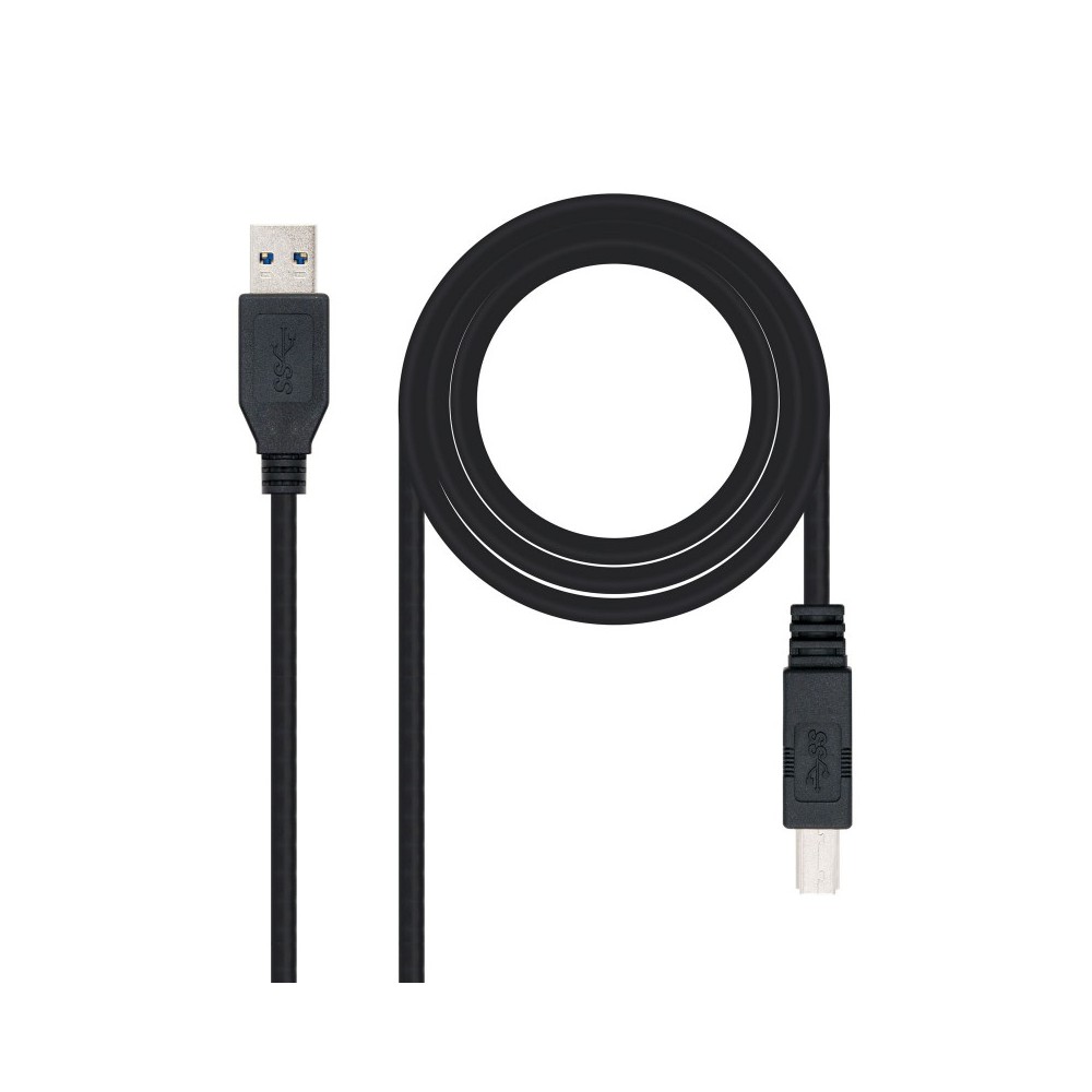 Nanocable 10.01.0802-BK cable USB 2 m USB 3.2 Gen 1 (3.1 Gen 1) USB A USB B Negro