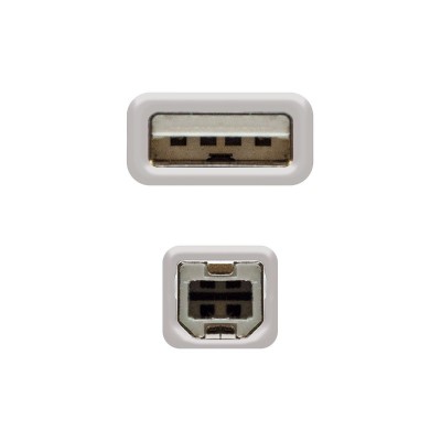 Nanocable CABLE USB 2.0 IMPRESORA, TIPO AM-BM, BEIGE, 1.0 M