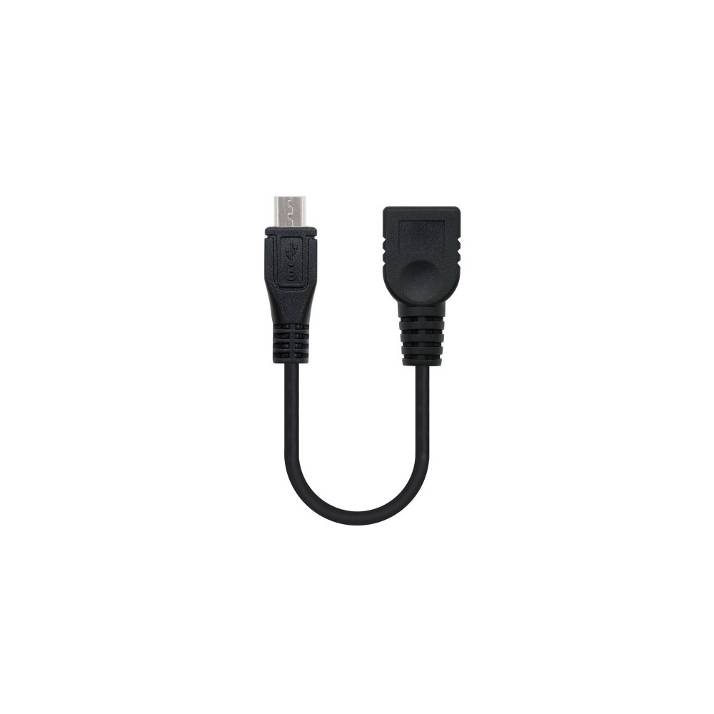 Nanocable CABLE USB 2.0 OTG, TIPO MICRO BM-AH, NEGRO, 15 CM
