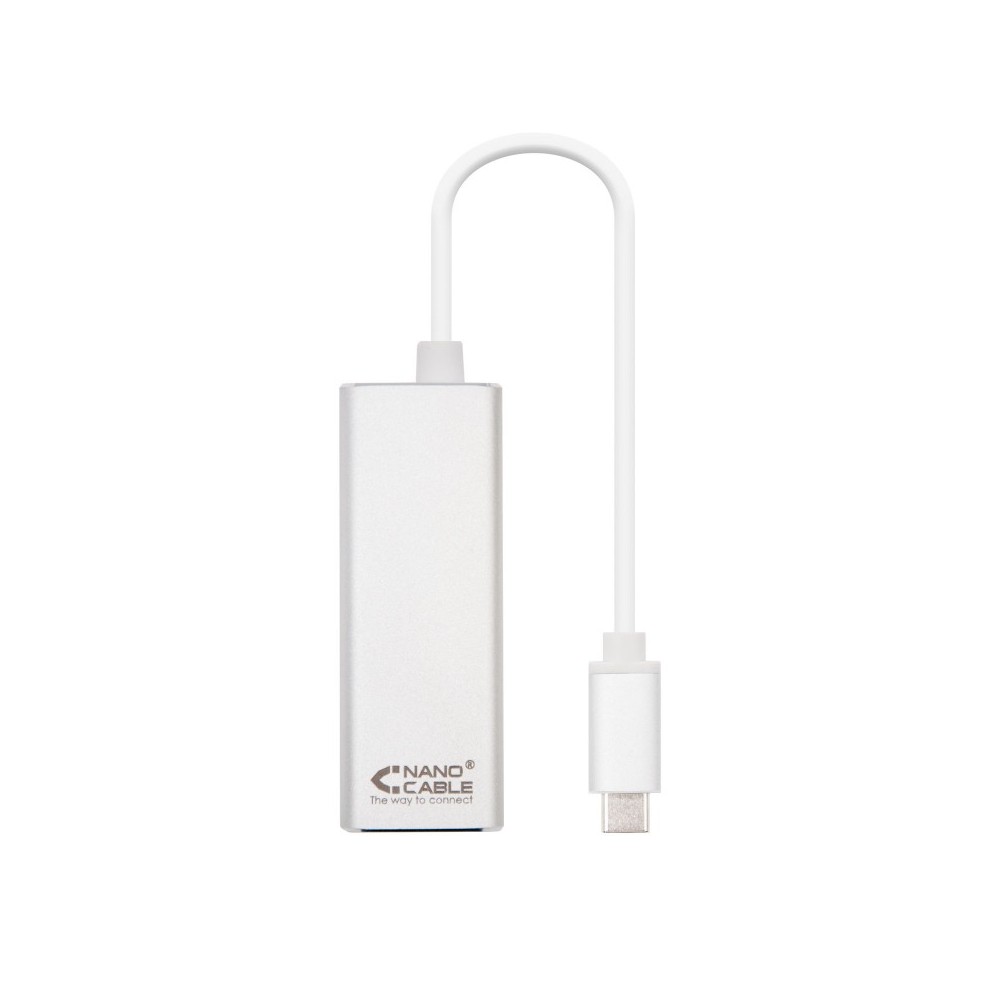 Nanocable Conversor USB-C A Ethernet Gigabit 101001000 Mbps. 15cm