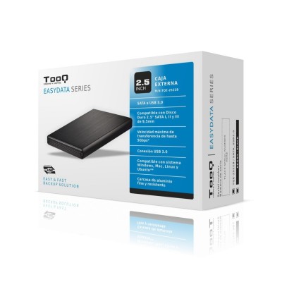 TooQ TQE-2522B caja para disco duro externo Caja de disco duro (HDD) Negro 2.5"