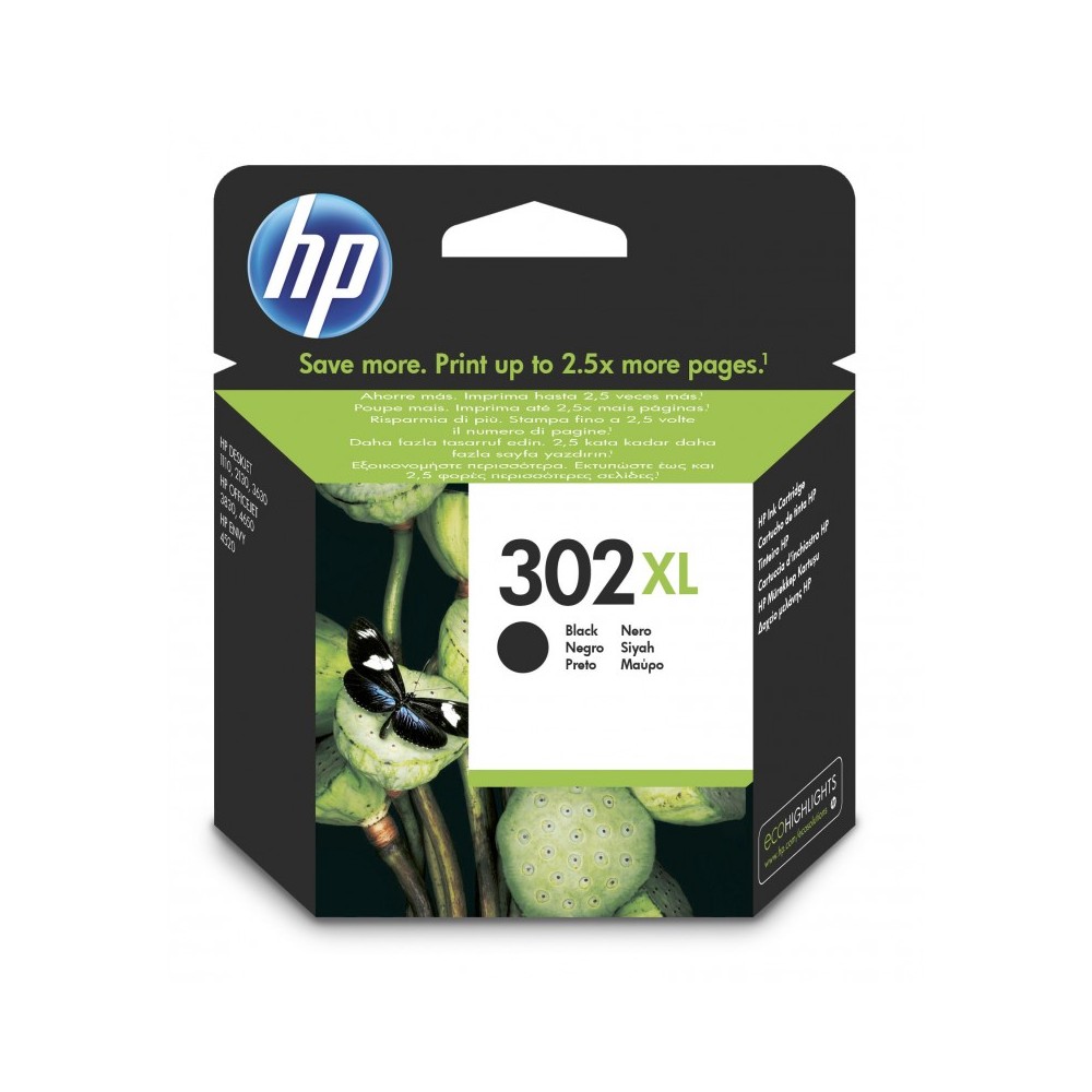 HP Cartucho de tinta original 302XL de alta capacidad negro