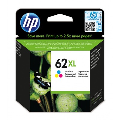 HP Cartucho de tinta original 62XL de alta capacidad tricolor
