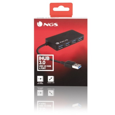 NGS iHub 3.0 USB 3.2 Gen 1 (3.1 Gen 1) Type-A 5000 Mbits Negro