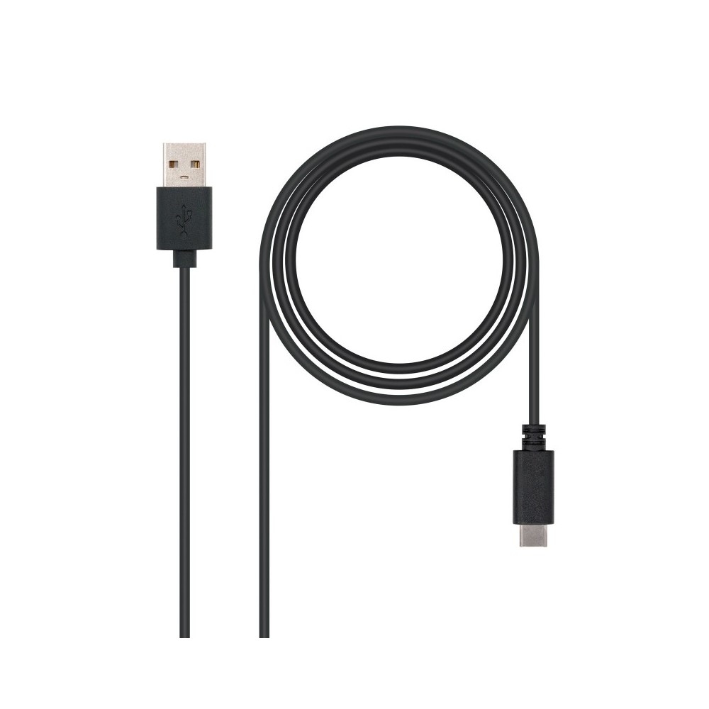 Nanocable USB 2.0, 1m cable USB USB C USB A Negro