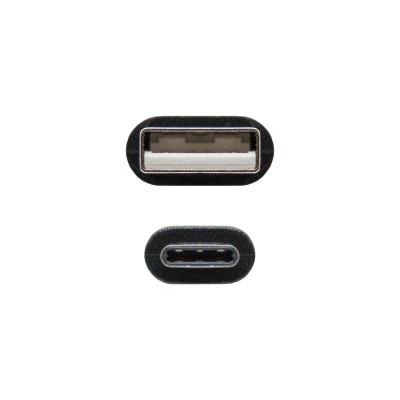 Nanocable USB 2.0, 1m cable USB USB C USB A Negro