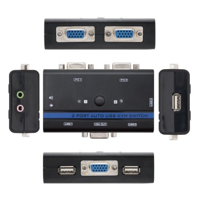 Nanocable KVM SWITCH VGA USB 1U-2PC+CABLE
