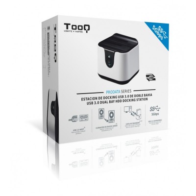 TooQ DOCK STATION SATA 2.53.5 A USB 3.0 CLONE OTB NEGRO-BLANCO