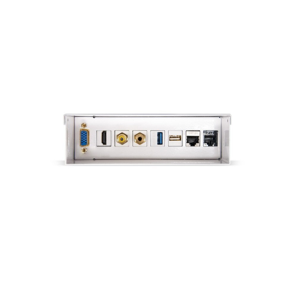 Nanocable Caja de conexiones multimedia de pared VGA+HDMI+JACK3.5+RCA+2xUSB+2xRJ45, Blanco