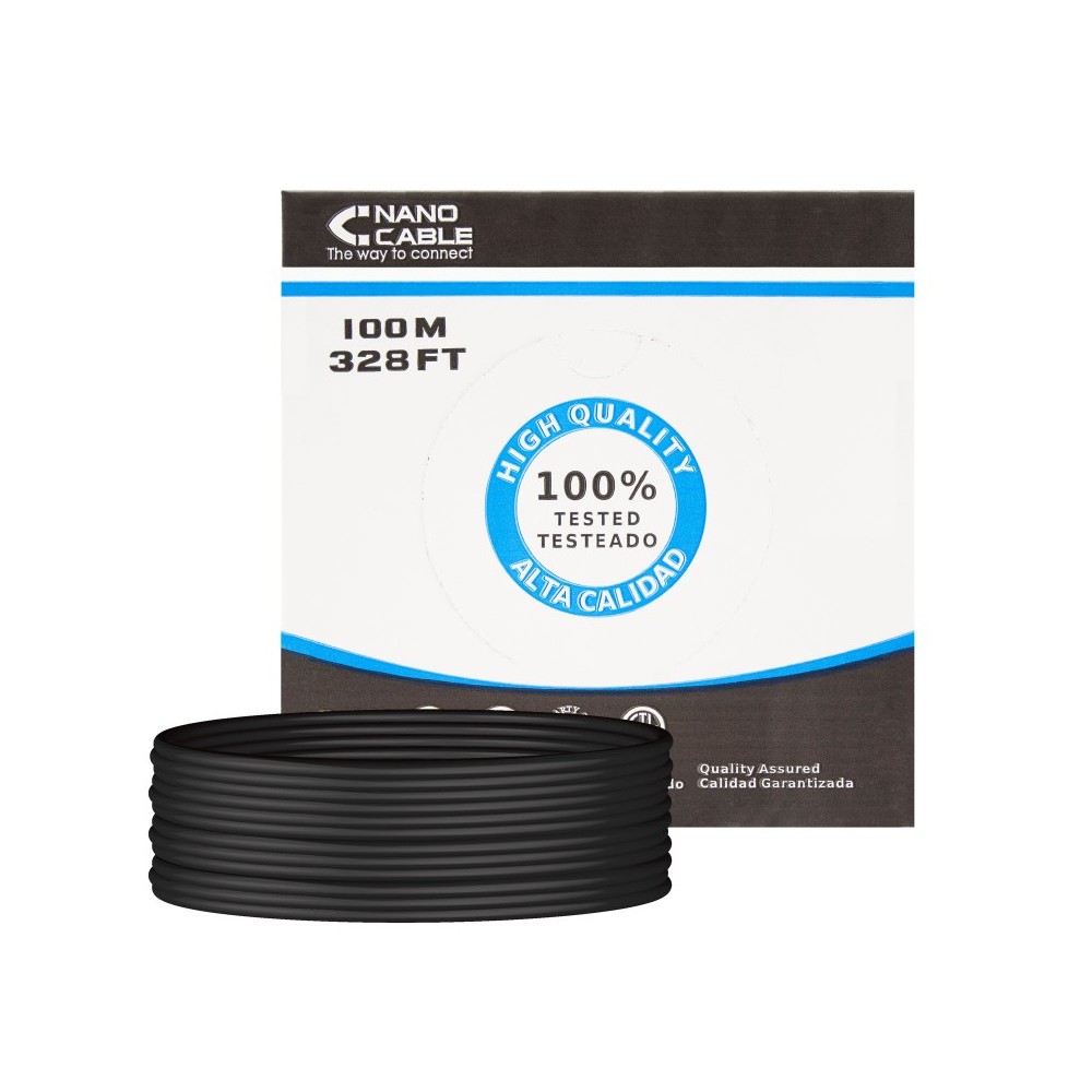 Nanocable Cable Red RJ45 Cat.6 UTP Rigido AWG24 Exterior, 100 M