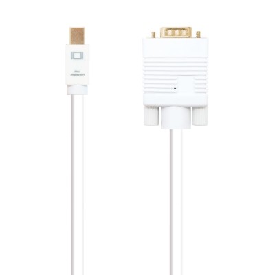Nanocable Cable conversor Mini DP a VGA, Mini DPM - VGAM, Blanco, 5.0 M