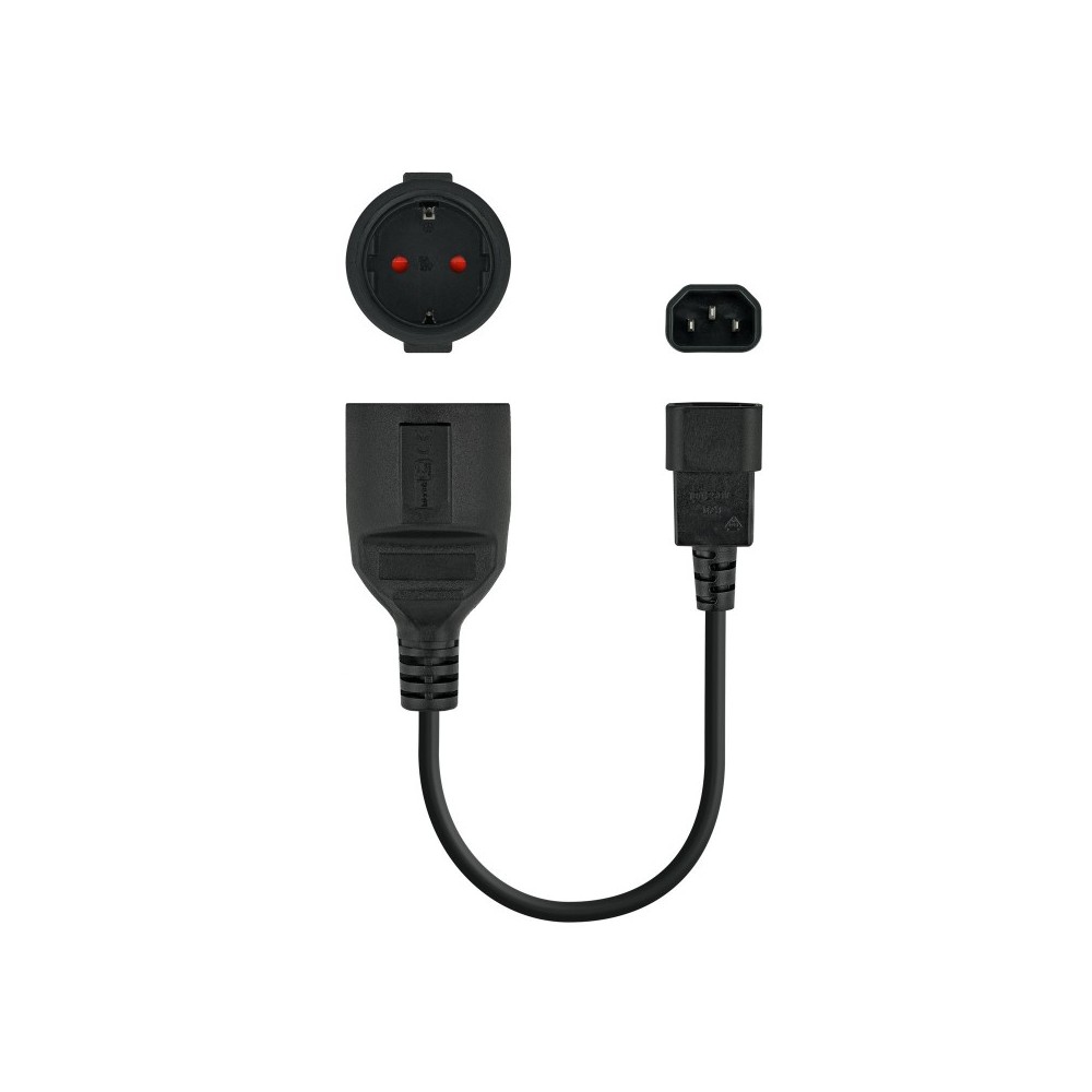 Nanocable CABLE ADAPTADOR C14M a CEE7H, 25 CM